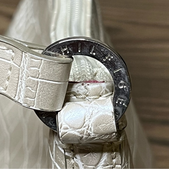 Tommy Croc-Embossed Beige Handbag - Picture 5 of 11